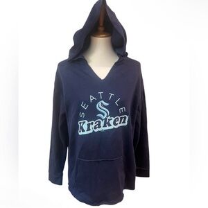 NHL Seattle Kraken Navy logo Hoodie Sweatshirt kangaroo pocket women’s small NWT